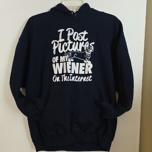 Gildan Navy Graphic Hoodie